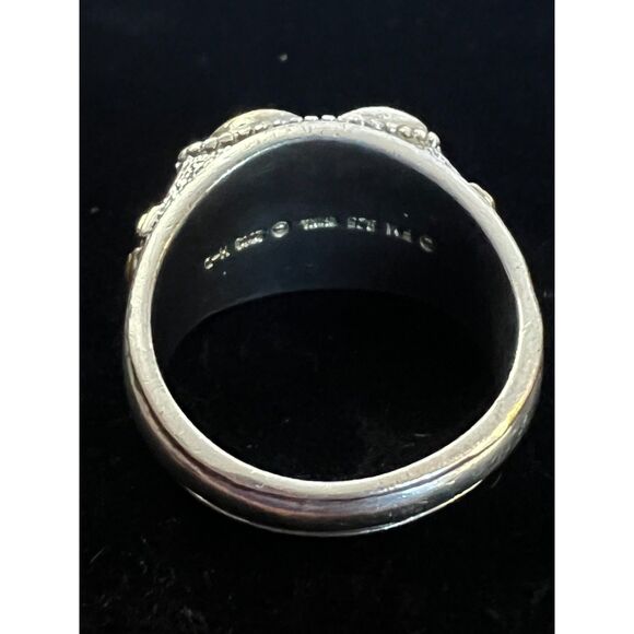 Rare Vintage SS/gold trim Men's Licensed Harley Davidson Eagle Ring SZ 11 - Picture 4 of 6